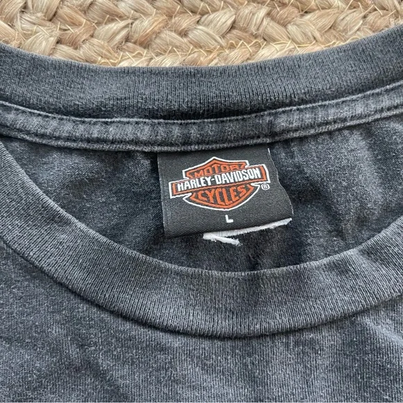 Vintage Harley Davidson motorcycles Las Vegas cafe blue flames graphic shirt - Picture 4 of 4